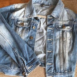 Distressed jean jacket